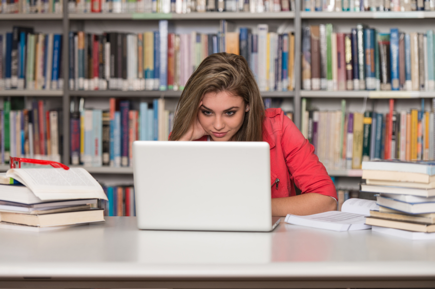 Female student at desk